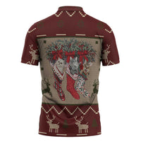 Cat And Sock Christmas Zipper Polo Shirt Xmas Holiday Patterns - Wonder Print Shop