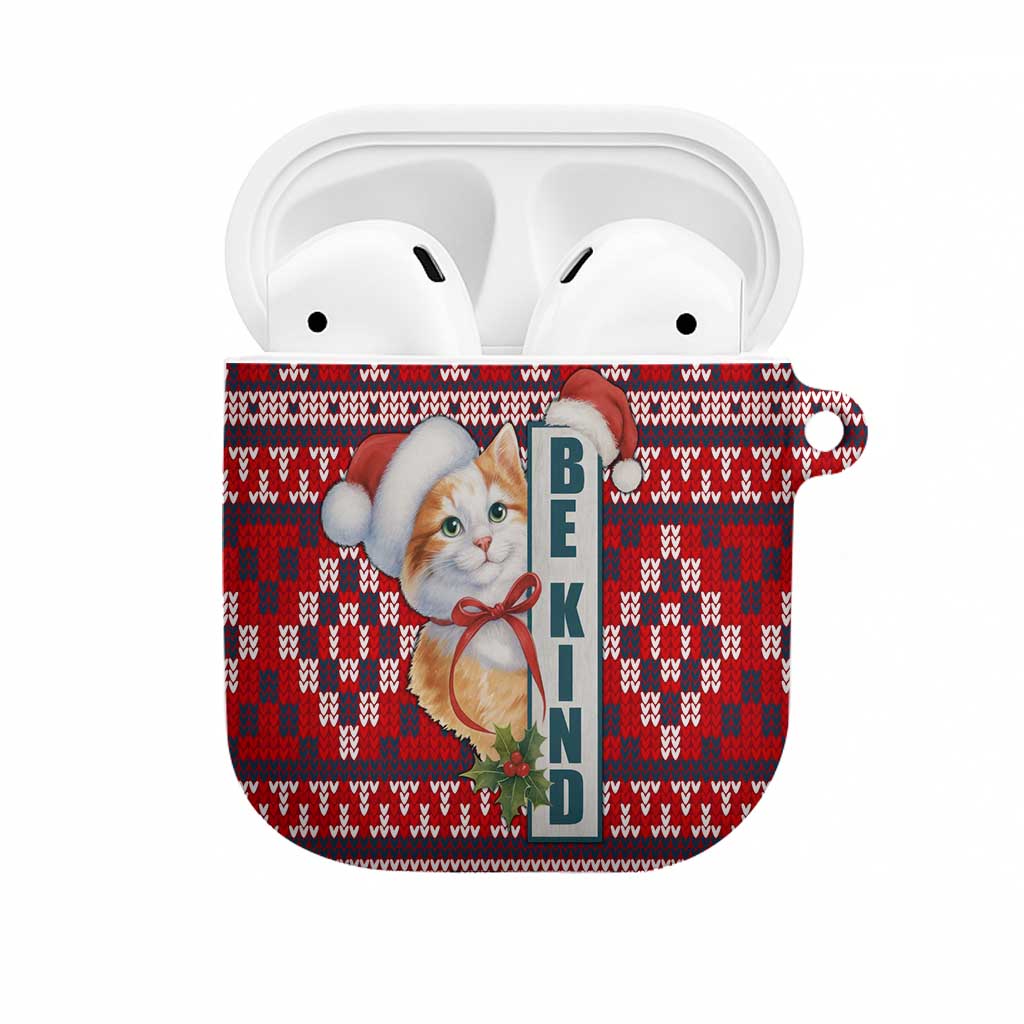 Cat Be Kind Christmas AirPods Case Xmas Holiday Patterns - Wonder Print Shop