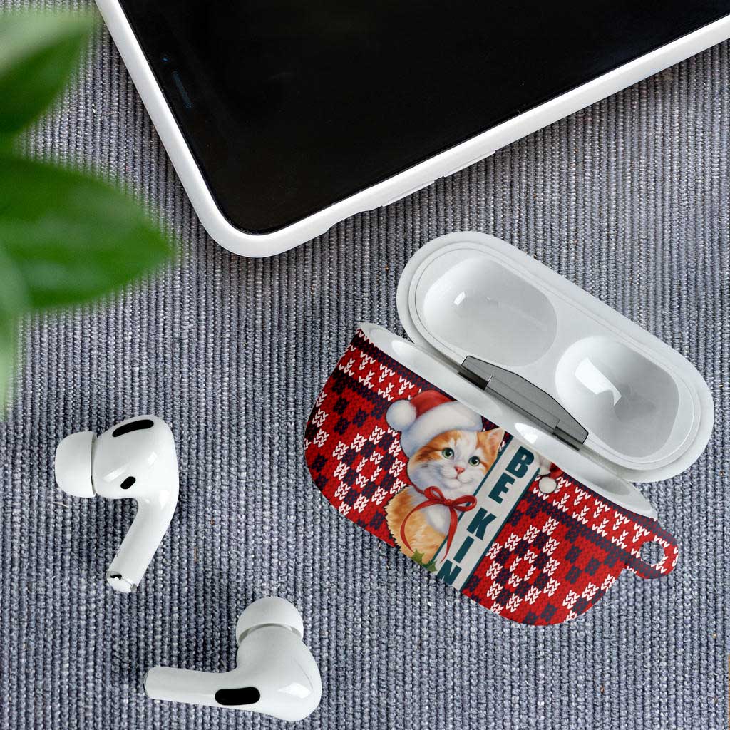 Cat Be Kind Christmas AirPods Case Xmas Holiday Patterns - Wonder Print Shop