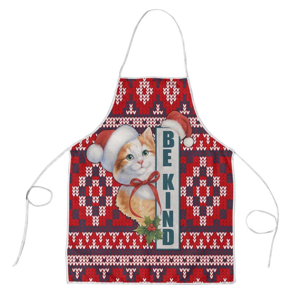 Cat Be Kind Christmas Apron Xmas Holiday Patterns - Wonder Print Shop