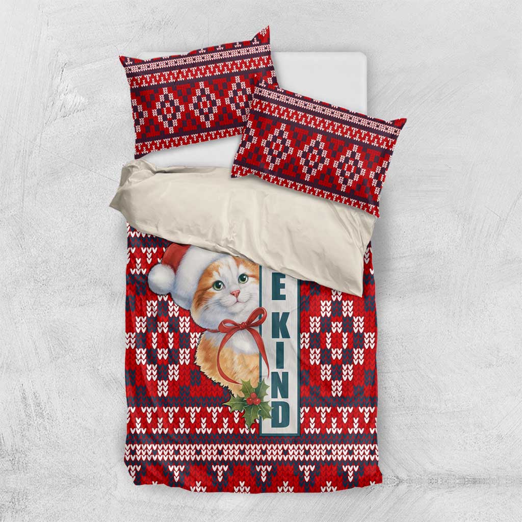 Cat Be Kind Christmas Bedding Set Xmas Holiday Patterns - Wonder Print Shop