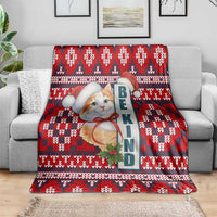 Cat Be Kind Christmas Blanket Xmas Holiday Patterns - Wonder Print Shop