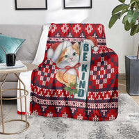 Cat Be Kind Christmas Blanket Xmas Holiday Patterns - Wonder Print Shop