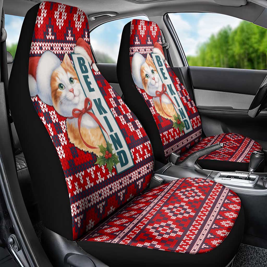 Cat Be Kind Christmas Car Seat Cover Xmas Holiday Patterns - Wonder Print Shop