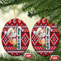 Cat Be Kind Christmas Ceramic Ornament Xmas Holiday Patterns - Wonder Print Shop