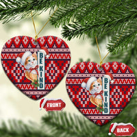 Cat Be Kind Christmas Ceramic Ornament Xmas Holiday Patterns - Wonder Print Shop