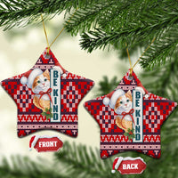 Cat Be Kind Christmas Ceramic Ornament Xmas Holiday Patterns - Wonder Print Shop