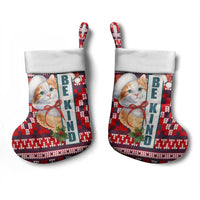 Cat Be Kind Christmas Stocking Xmas Holiday Patterns - Wonder Print Shop