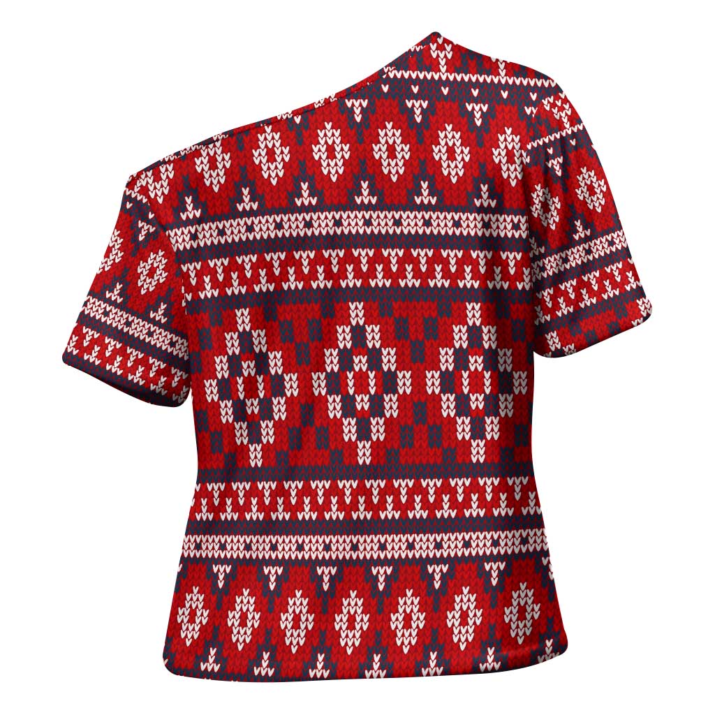 Cat Be Kind Christmas Cross Shoulder Shirt Xmas Holiday Patterns - Wonder Print Shop