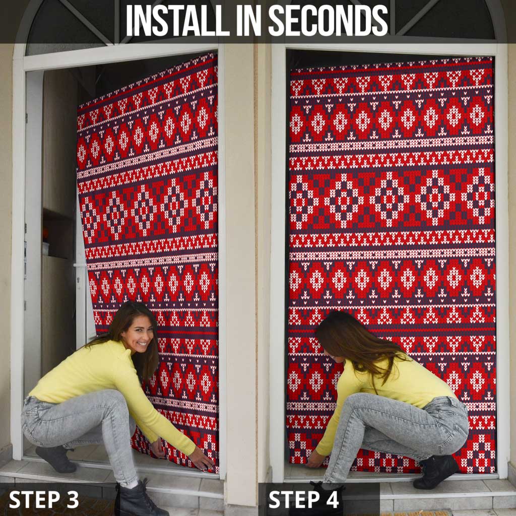 Cat Be Kind Christmas Door Cover Xmas Holiday Patterns - Wonder Print Shop