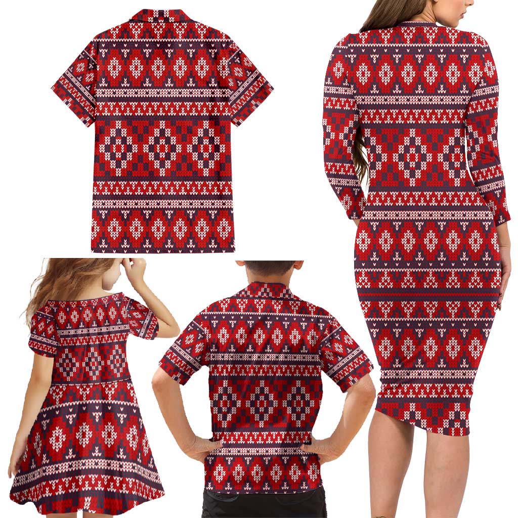 Cat Be Kind Christmas Family Matching Long Sleeve Bodycon Dress and Hawaiian Shirt Xmas Holiday Patterns - Wonder Print Shop