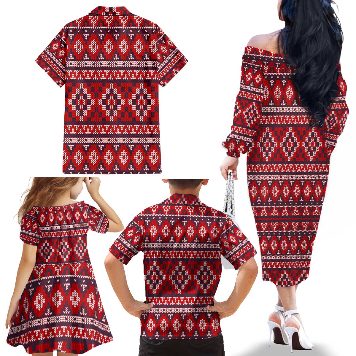 Cat Be Kind Christmas Family Matching Off The Shoulder Long Sleeve Dress and Hawaiian Shirt Xmas Holiday Patterns - Wonder Print Shop