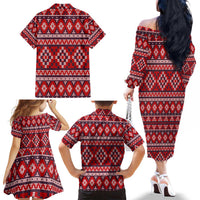 Cat Be Kind Christmas Family Matching Off The Shoulder Long Sleeve Dress and Hawaiian Shirt Xmas Holiday Patterns - Wonder Print Shop