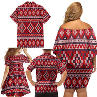 Cat Be Kind Christmas Family Matching Off Shoulder Short Dress and Hawaiian Shirt Xmas Holiday Patterns - Wonder Print Shop
