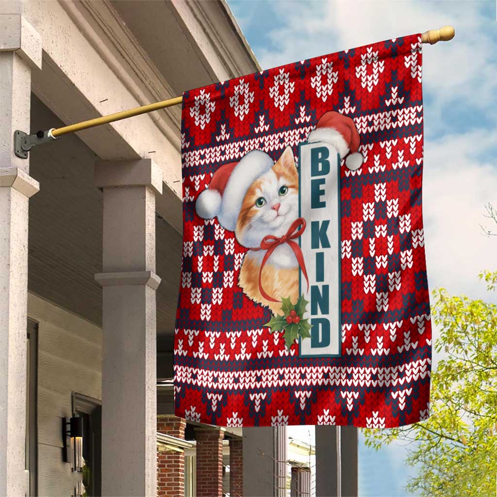 Cat Be Kind Christmas Garden Flag Xmas Holiday Patterns - Wonder Print Shop