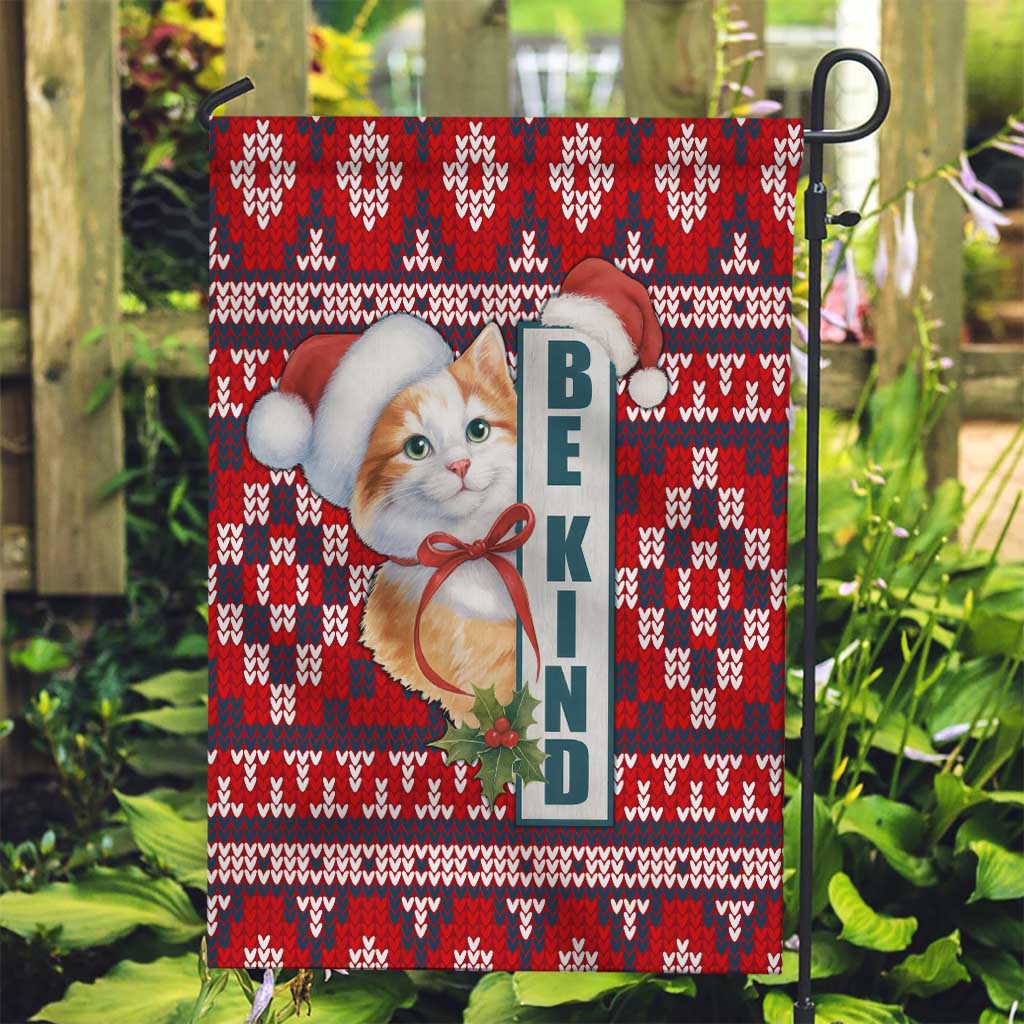 Cat Be Kind Christmas Garden Flag Xmas Holiday Patterns - Wonder Print Shop