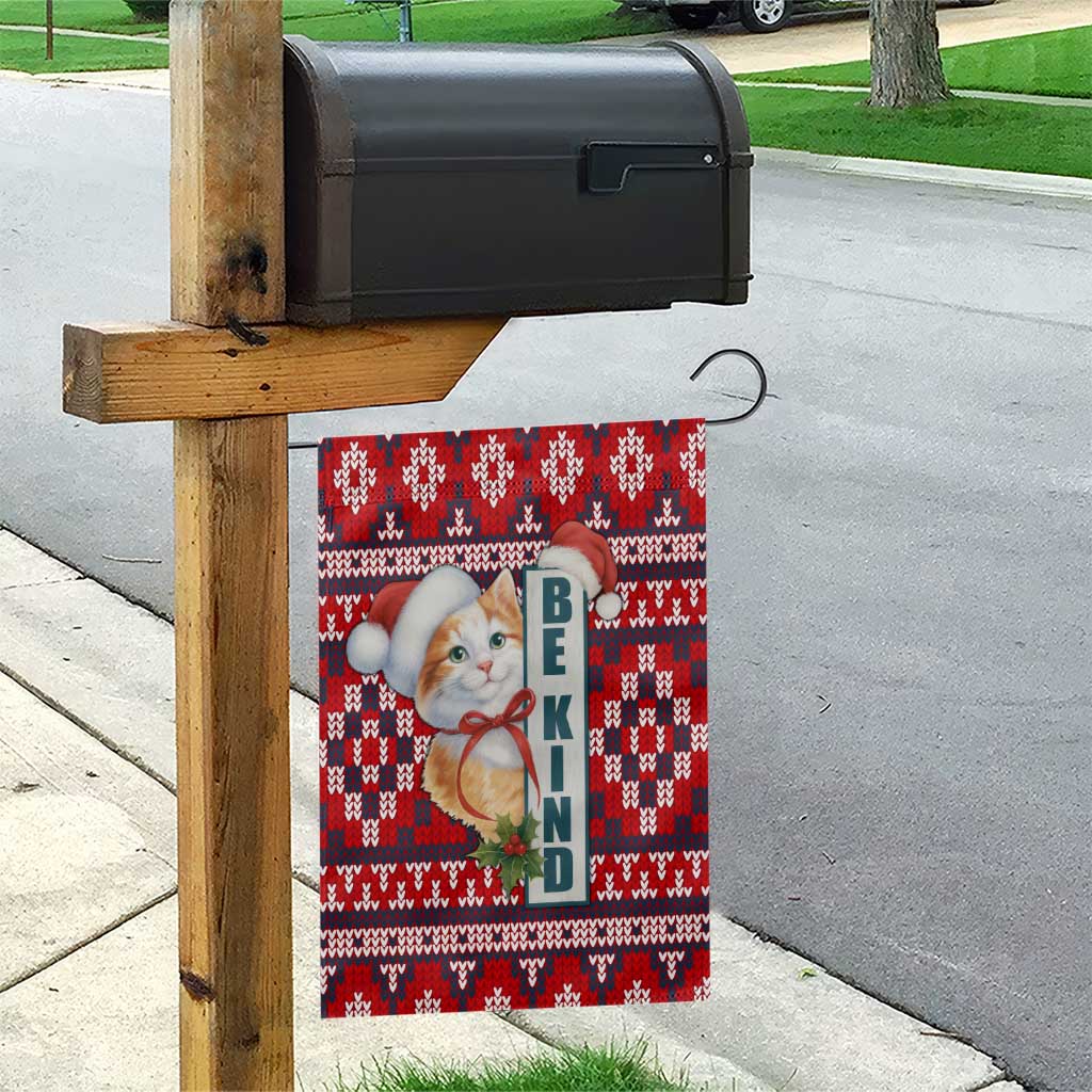 Cat Be Kind Christmas Garden Flag Xmas Holiday Patterns - Wonder Print Shop