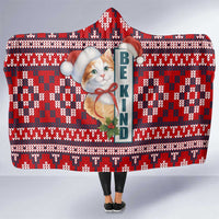 Cat Be Kind Christmas Hooded Blanket Xmas Holiday Patterns - Wonder Print Shop