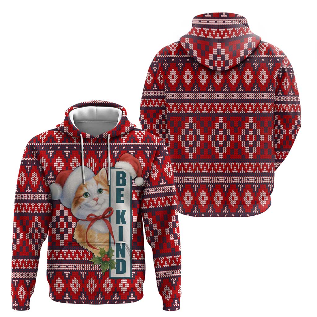 Cat Be Kind Christmas Hoodie Xmas Holiday Patterns - Wonder Print Shop