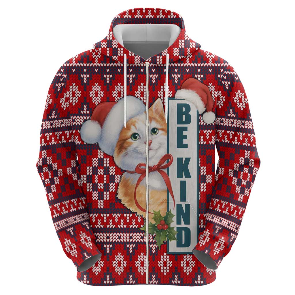 Cat Be Kind Christmas Hoodie Xmas Holiday Patterns - Wonder Print Shop