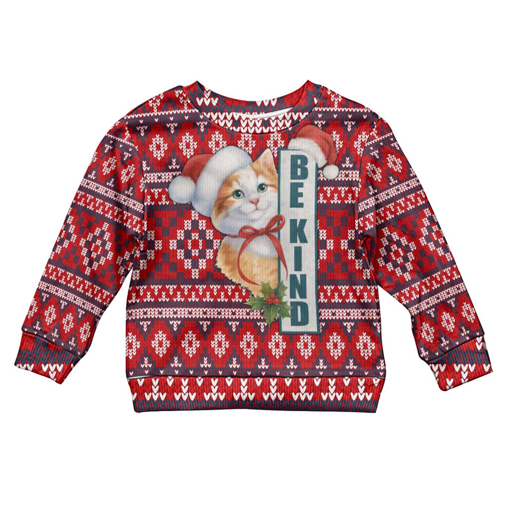 Cat Be Kind Christmas Kid Ugly Christmas Sweater Xmas Holiday Patterns - Wonder Print Shop