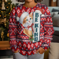Cat Be Kind Christmas Kid Ugly Christmas Sweater Xmas Holiday Patterns - Wonder Print Shop