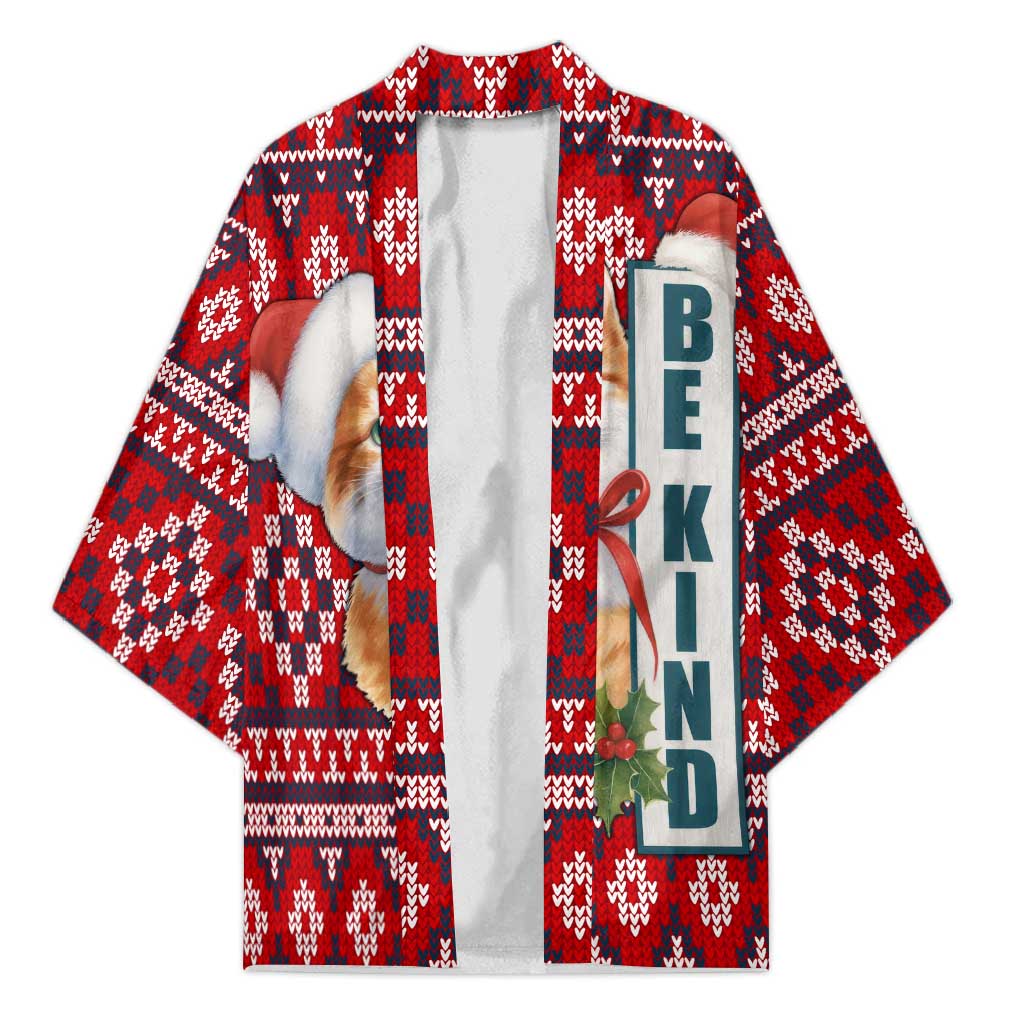 Cat Be Kind Christmas Kimono Xmas Holiday Patterns - Wonder Print Shop