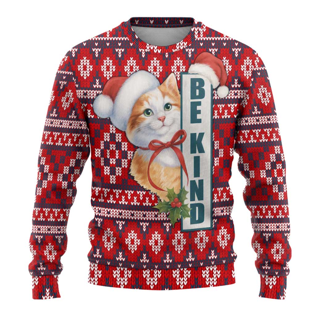 Cat Be Kind Christmas Ugly Christmas Sweater Xmas Holiday Patterns - Wonder Print Shop
