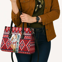 Cat Be Kind Christmas Leather Bag Xmas Holiday Patterns - Wonder Print Shop