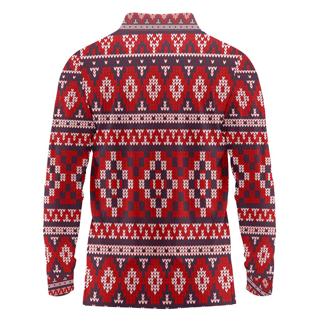 Cat Be Kind Christmas Long Sleeve Polo Shirt Xmas Holiday Patterns - Wonder Print Shop