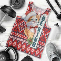 Cat Be Kind Christmas Men Tank Top Xmas Holiday Patterns - Wonder Print Shop