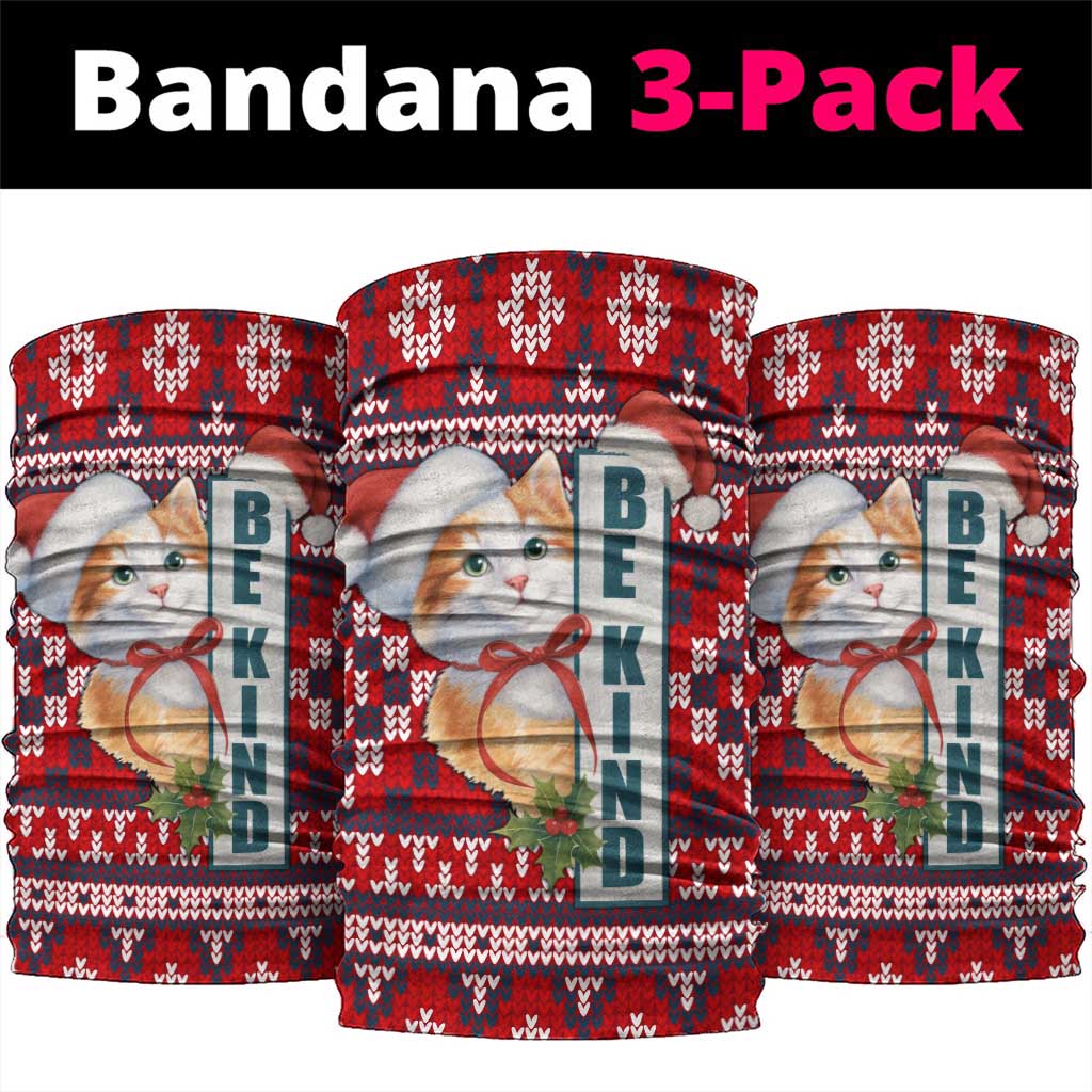 Cat Be Kind Christmas Neck Gaiter Xmas Holiday Patterns - Wonder Print Shop