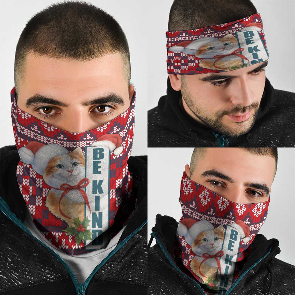 Cat Be Kind Christmas Neck Gaiter Xmas Holiday Patterns - Wonder Print Shop