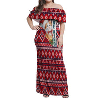 Cat Be Kind Christmas Off Shoulder Maxi Dress Xmas Holiday Patterns - Wonder Print Shop
