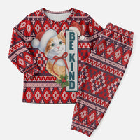 Cat Be Kind Christmas Pajama Set Xmas Holiday Patterns - Wonder Print Shop