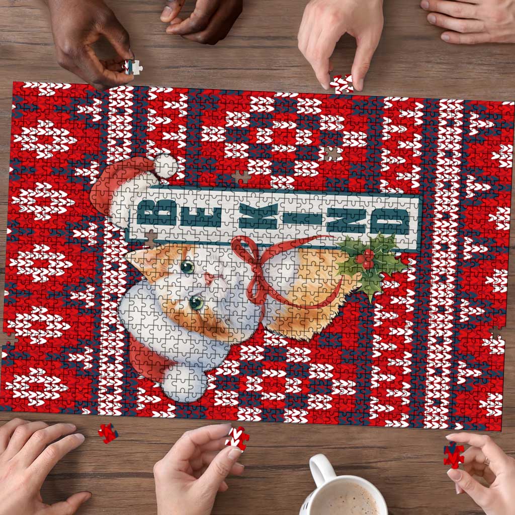 Cat Be Kind Christmas Puzzle Xmas Holiday Patterns - Wonder Print Shop