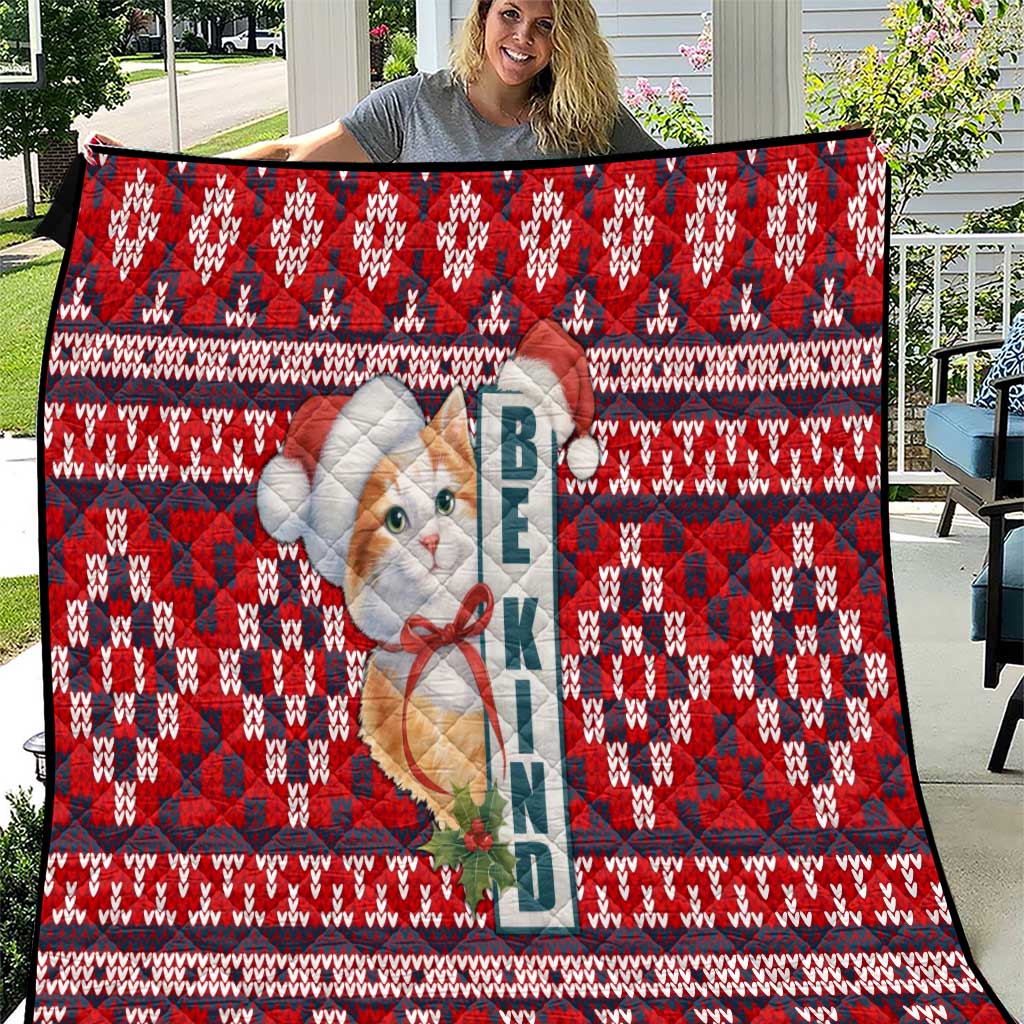 Cat Be Kind Christmas Quilt Xmas Holiday Patterns - Wonder Print Shop