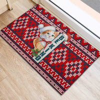 Cat Be Kind Christmas Rubber Doormat Xmas Holiday Patterns - Wonder Print Shop