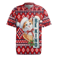 Cat Be Kind Christmas Rugby Jersey Xmas Holiday Patterns - Wonder Print Shop