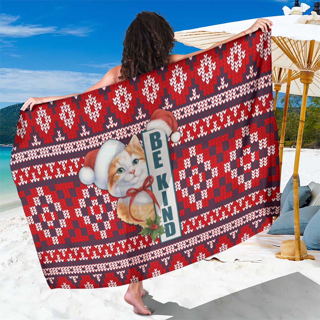 Cat Be Kind Christmas Sarong Xmas Holiday Patterns - Wonder Print Shop