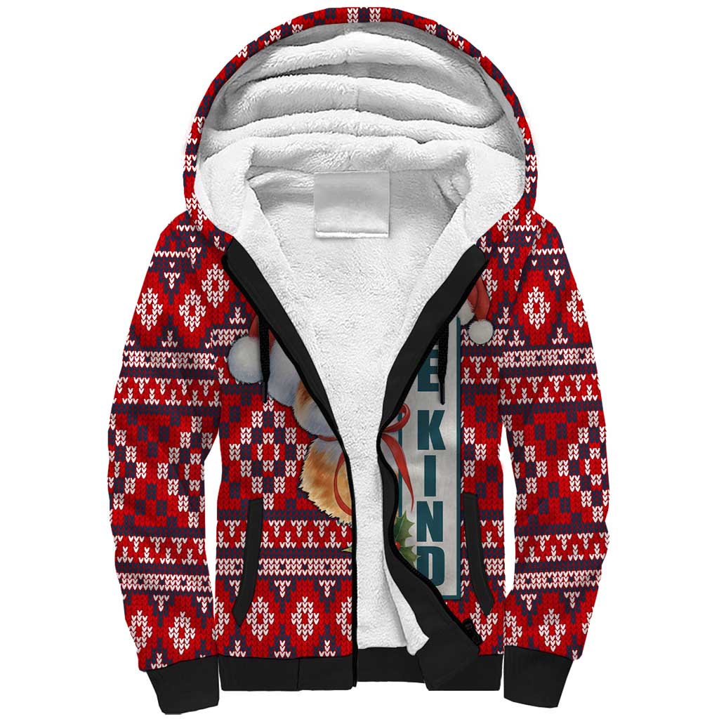 Cat Be Kind Christmas Sherpa Hoodie Xmas Holiday Patterns - Wonder Print Shop