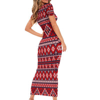 Cat Be Kind Christmas Short Sleeve Bodycon Dress Xmas Holiday Patterns - Wonder Print Shop
