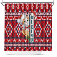 Cat Be Kind Christmas Shower Curtain Xmas Holiday Patterns - Wonder Print Shop