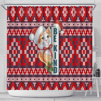 Cat Be Kind Christmas Shower Curtain Xmas Holiday Patterns - Wonder Print Shop
