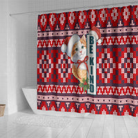 Cat Be Kind Christmas Shower Curtain Xmas Holiday Patterns - Wonder Print Shop