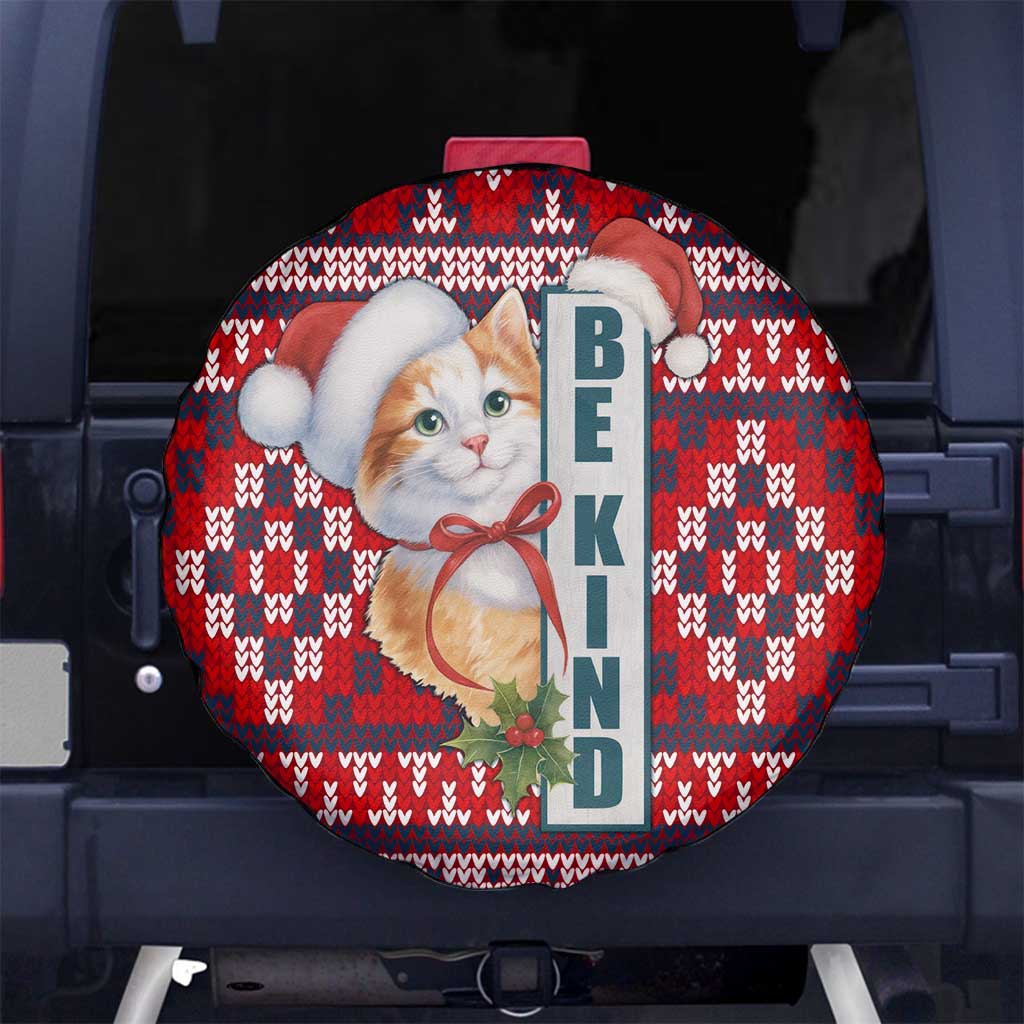 Cat Be Kind Christmas Spare Tire Cover Xmas Holiday Patterns - Wonder Print Shop