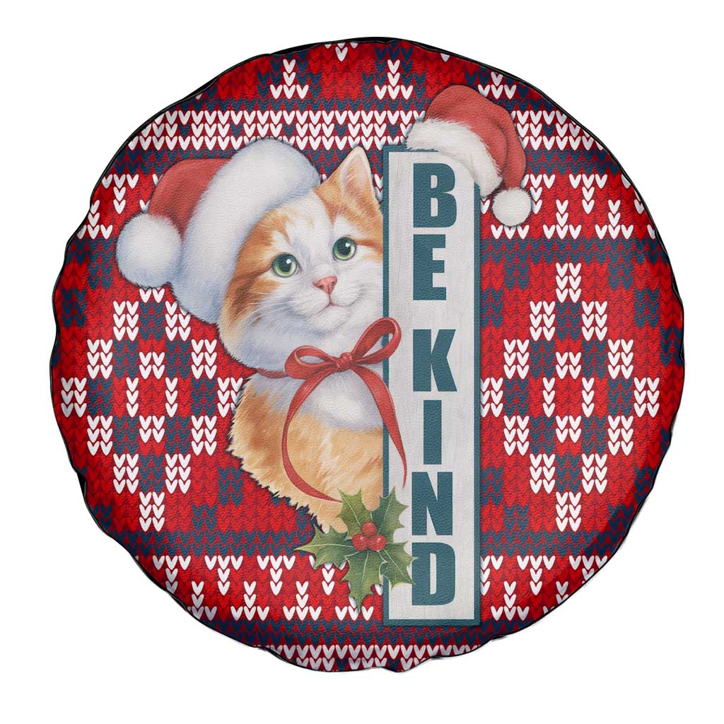 Cat Be Kind Christmas Spare Tire Cover Xmas Holiday Patterns - Wonder Print Shop