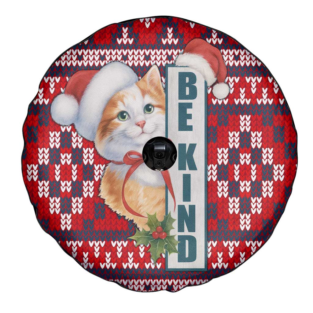 Cat Be Kind Christmas Spare Tire Cover Xmas Holiday Patterns - Wonder Print Shop