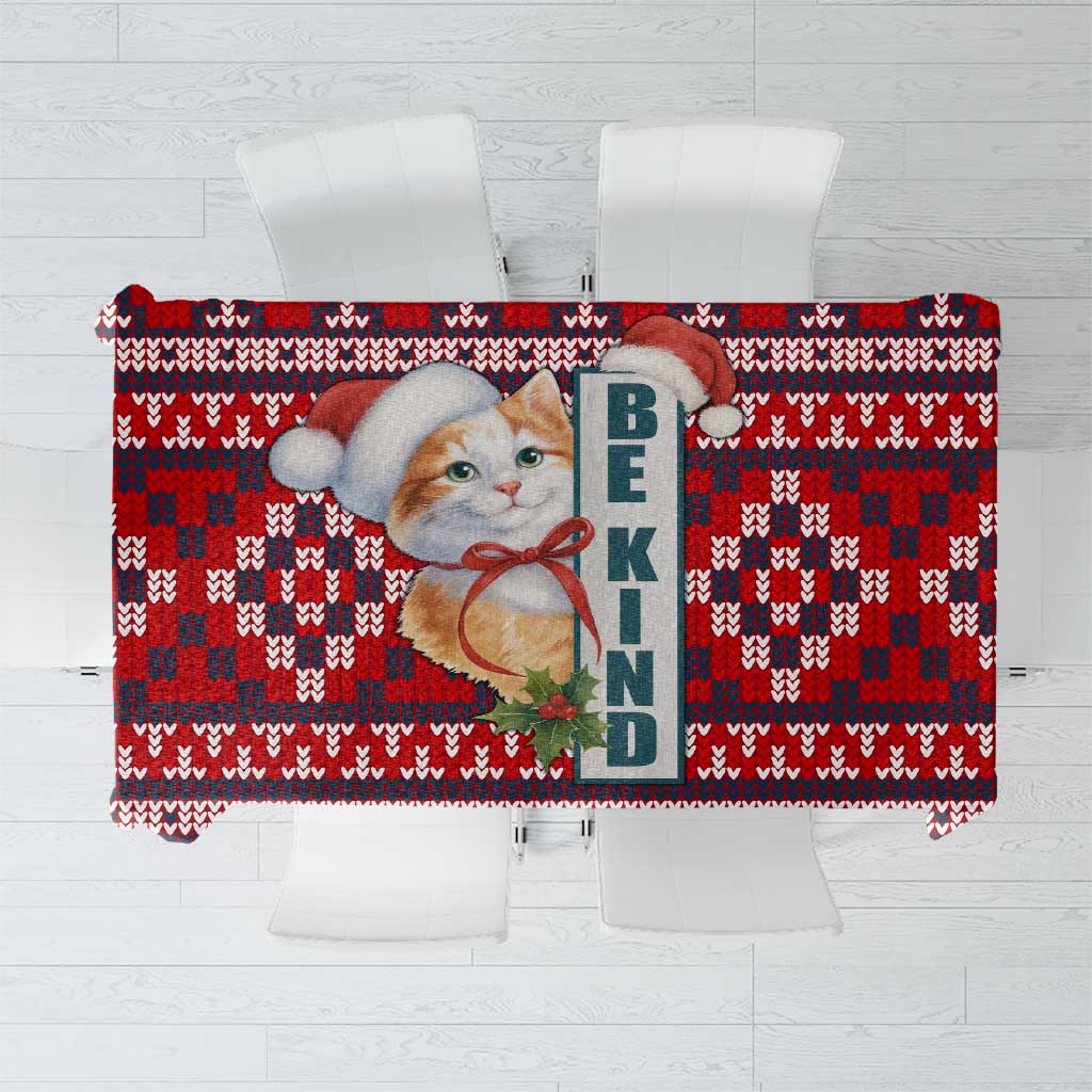 Cat Be Kind Christmas Tablecloth Xmas Holiday Patterns - Wonder Print Shop