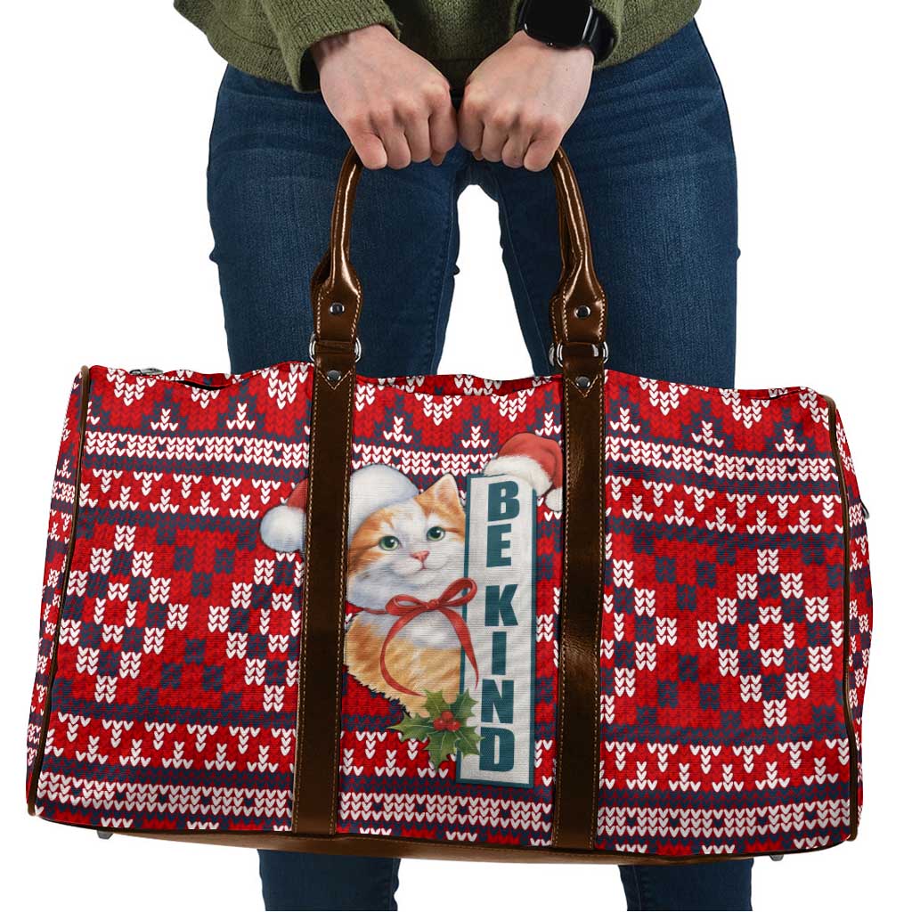 Cat Be Kind Christmas Travel Bag Xmas Holiday Patterns - Wonder Print Shop